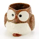 【日本製】貓頭鷹茶杯／啡色