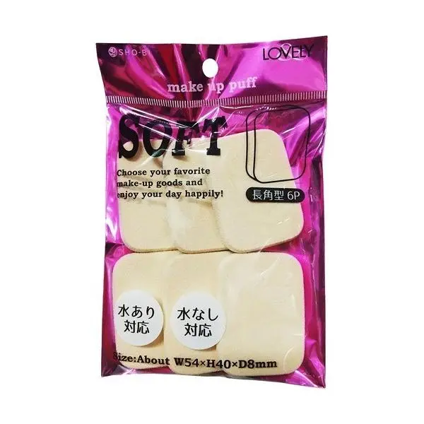 柔软干湿两用化妆粉扑 （6个入）